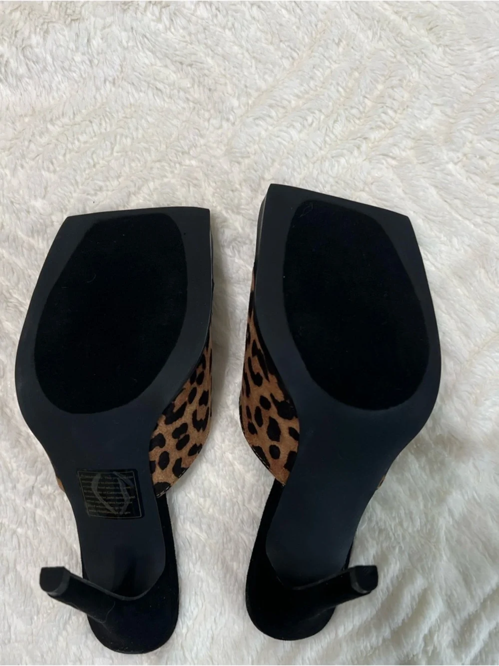 Cape Robbin Tristen Leopard Print Mule Heels Size 6 Square Toe Stiletto